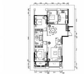 [浙江]现代台式风格三居室样板间CAD装修施工图（含效果...