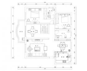 两层现代风格四居室住宅装修施工图+效果图