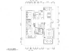 [山东]临沂谢恒煦住宅装饰CAD施工图+效果图