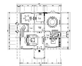 中式风格别墅设计全套CAD施工图（含效果图）